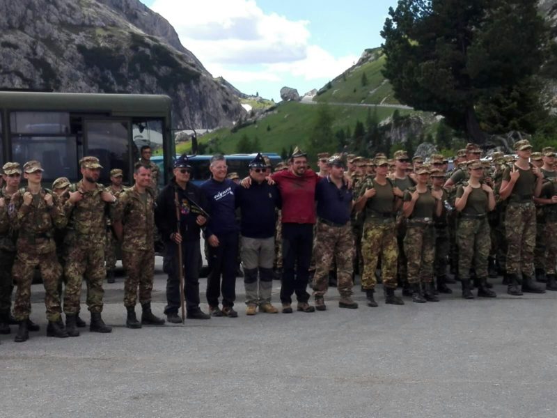 Passo Falzarego (BL) 16 giugno 2018: incontro con gli Allievi della 1^ Cp sui sentieri della Grande Guerra
